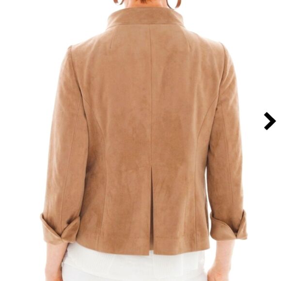 Chico's BLACK LABEL Faux-Suede Crop Jacket Sz 1 (8) - Picture 3 of 11